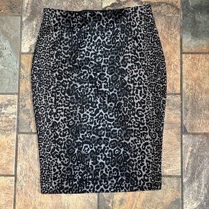 Apt. 9 Black and Gray Animal Print Pencil Skirt